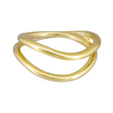 Gold Double Curve Band Ring
