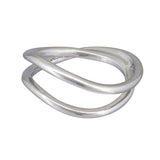 Silver Double Curve Band Ring