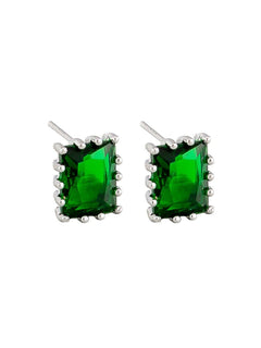 SILVER EMERALD PENELOPE EARRING - GEORGES of Dubai