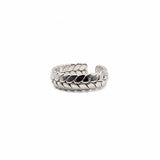 Silver Braided Cuff Ring