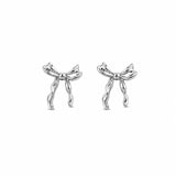 Silver Crinkle Bow E/R