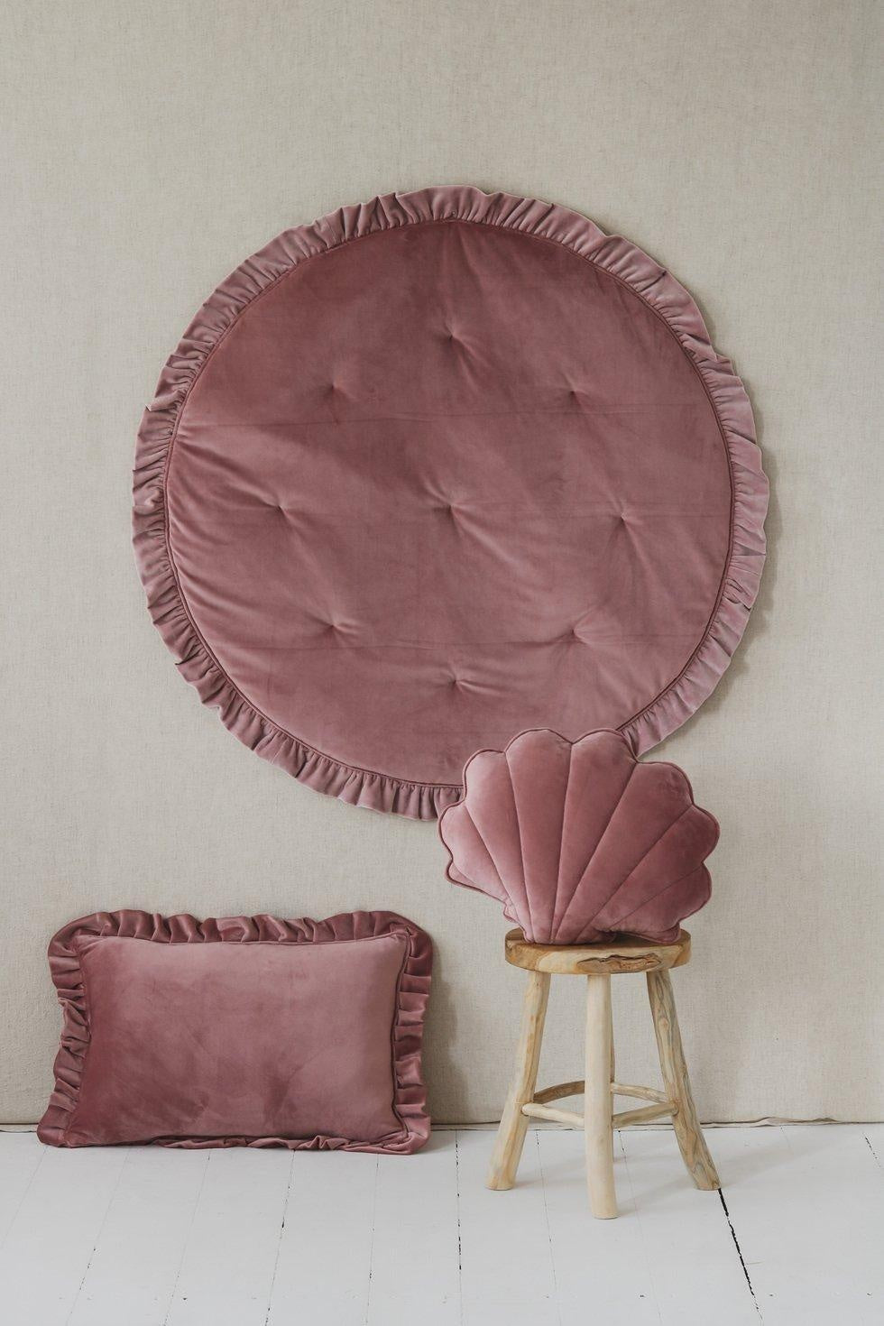 DIRTY PINK SOFT VELVET MAT WITH FRILL