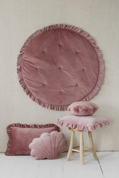 DIRTY PINK SOFT VELVET MAT WITH FRILL