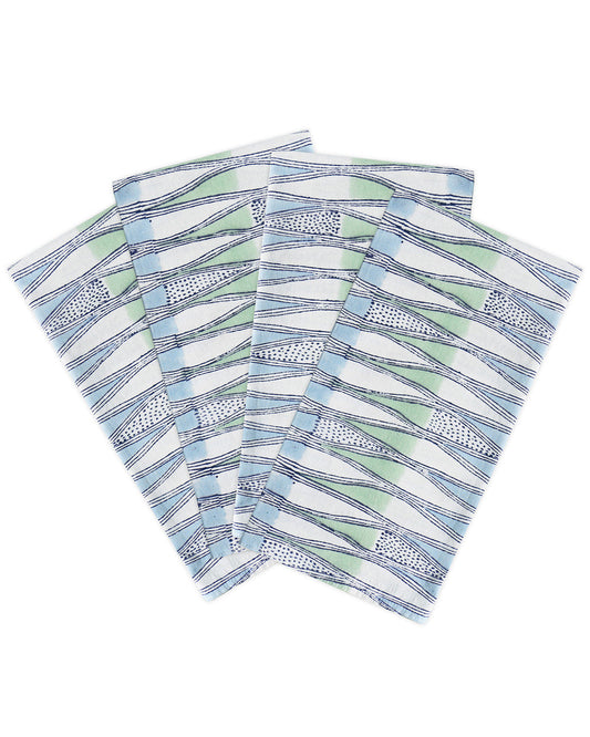 TANGIER FRESH AZURE COTTON NAPKINS - SET OF 4