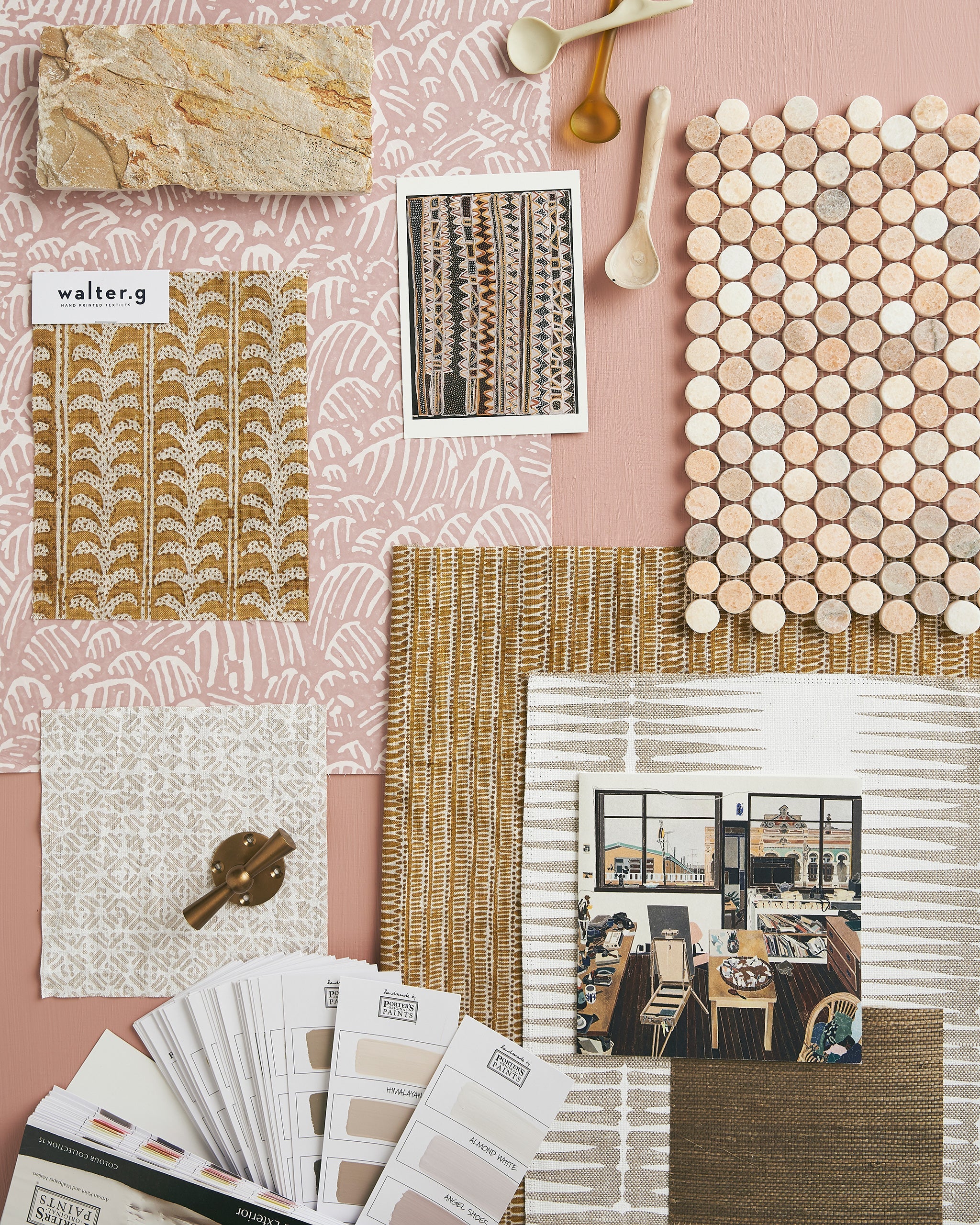 Batik Chalk fabric by Walter G shown in a styled interior, reference LINN16.005