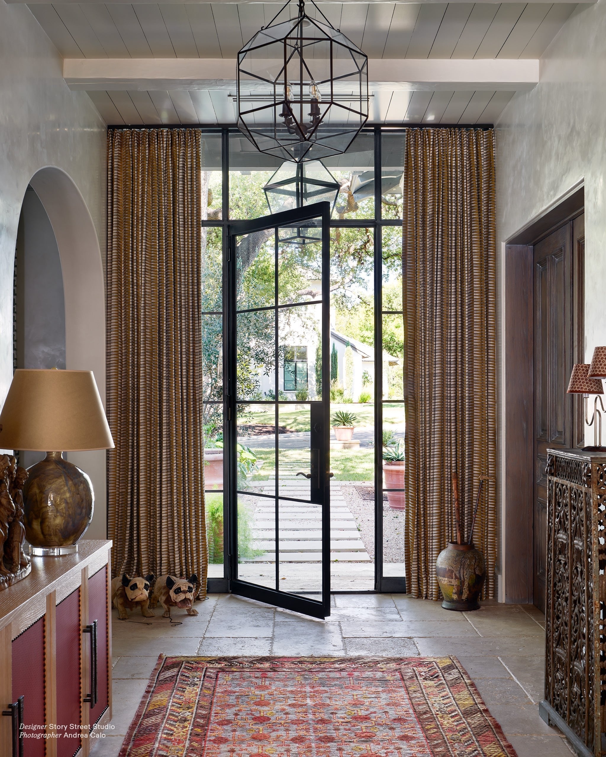 Tangier Saffron fabric by Walter G shown in a styled interior, reference LINN18.006