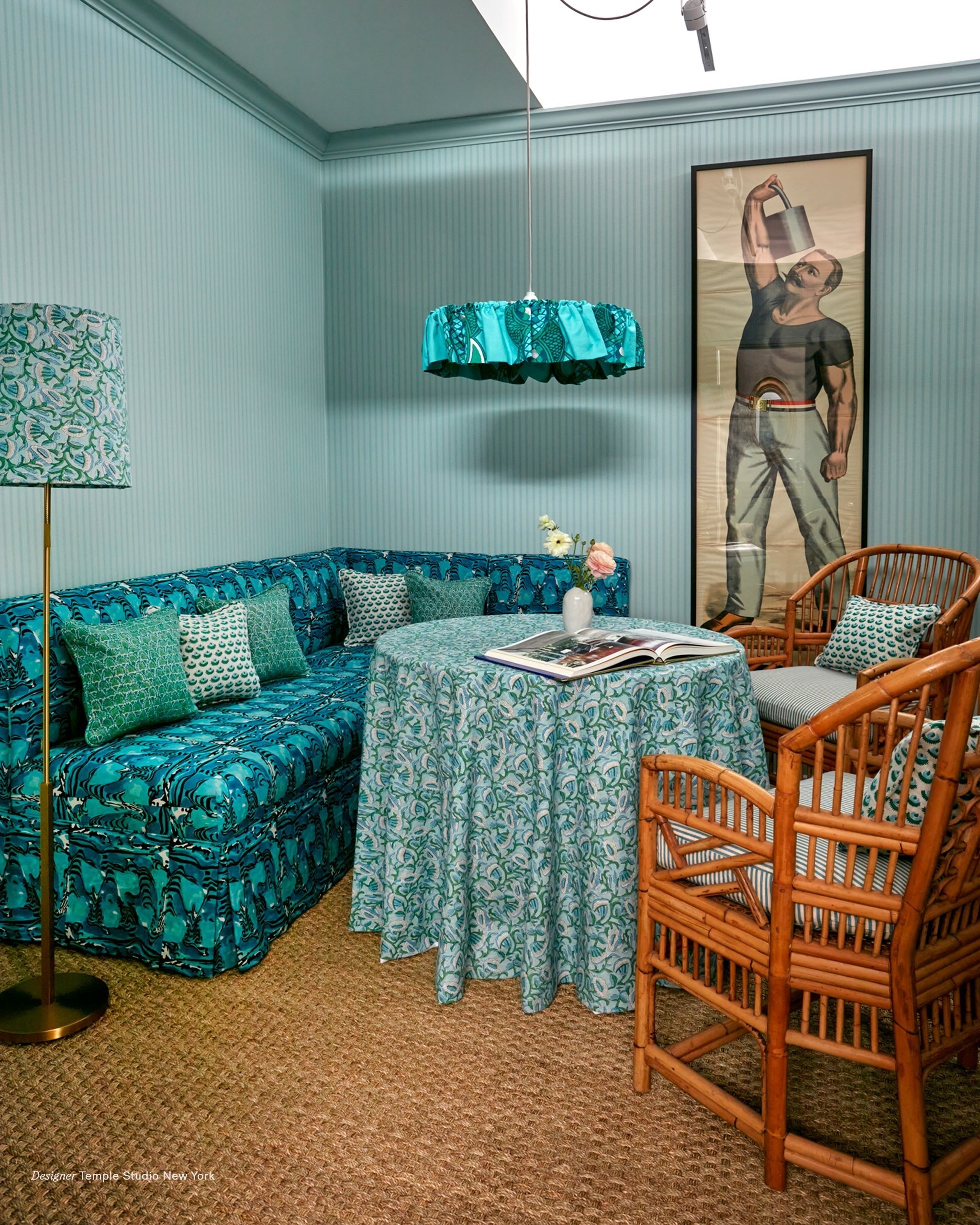 Scopello Emerald fabric by Walter G shown in a styled interior, reference LINN21.007
