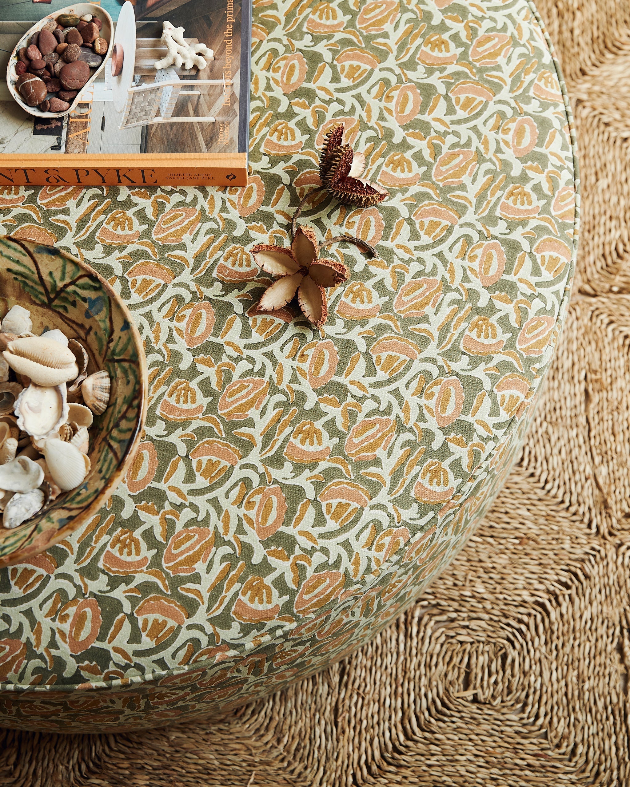 Marbella Eucalypt fabric by Walter G shown in a styled interior, reference LINN24.007