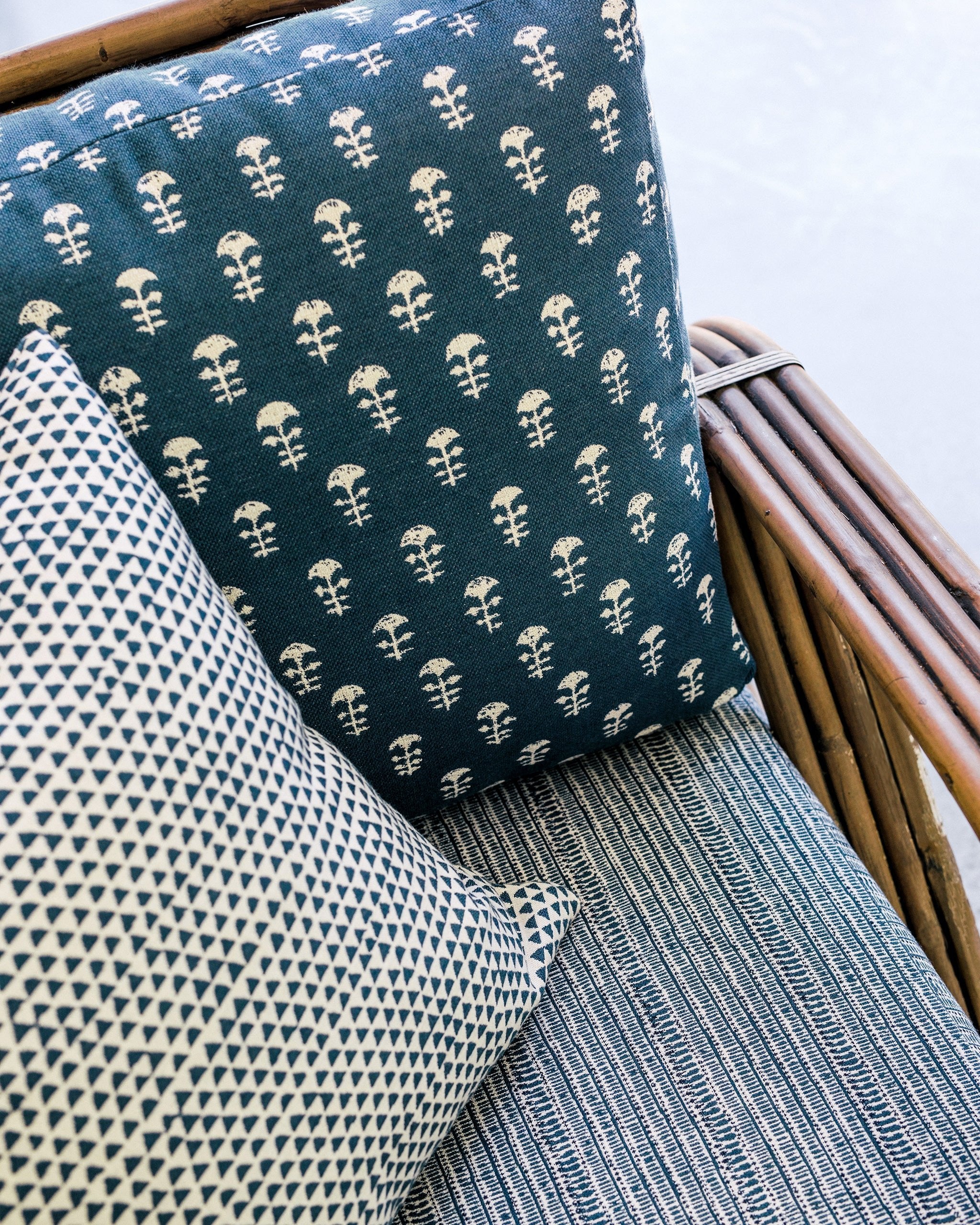 Huts Atlantic fabric by Walter G shown in a styled interior, reference SUNB20.005