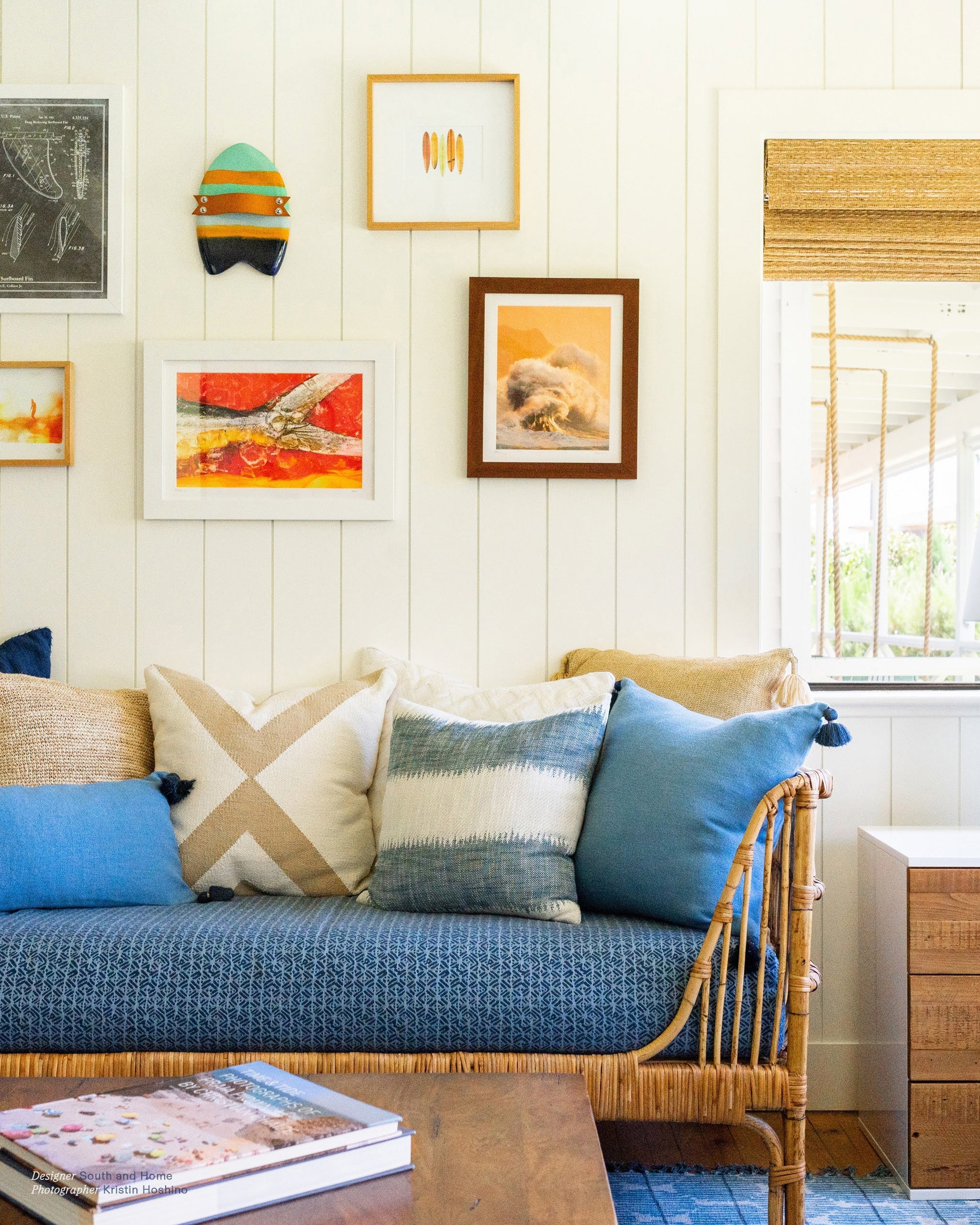 Batik Deep Ocean fabric by Walter G shown in a styled interior, reference SUNB20.008