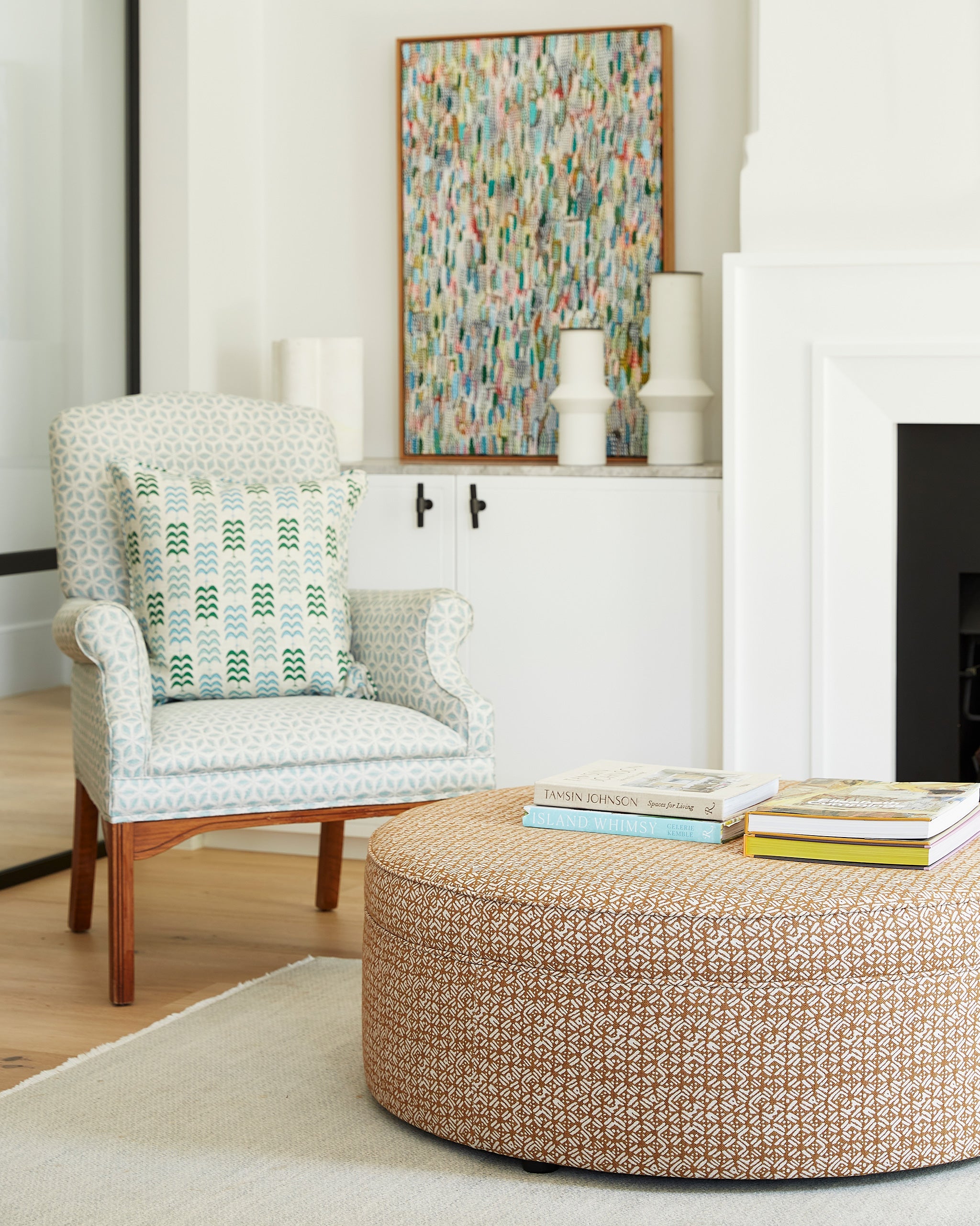 Batik Rattan fabric by Walter G shown in a styled interior, reference SUNB23.001