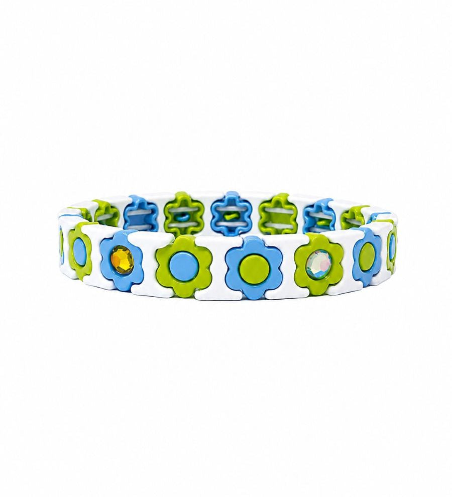 White Daisy Tile Bracelet