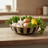 Woven Bowl - Black/Cream