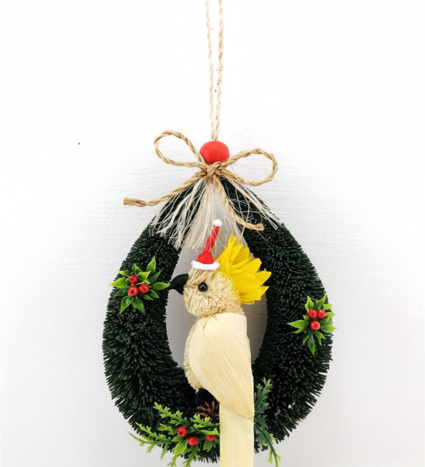 Christmas Door Hanger Wreath - Cockatoo