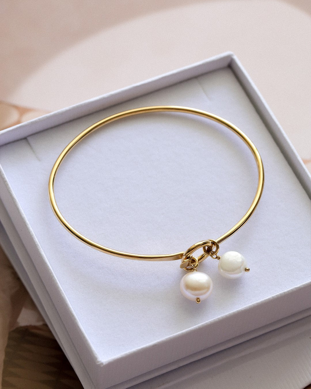 PEARL BANGLE - STERLING SILVER