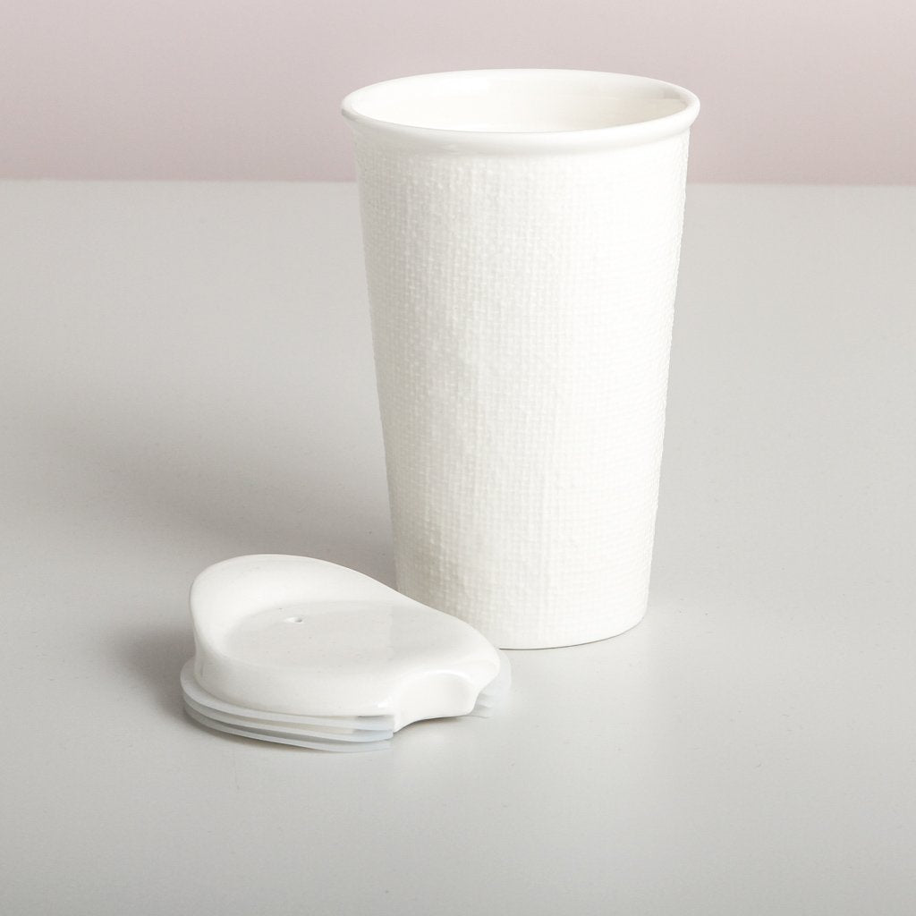 IT'S A KEEPER CERAMIC CUP - WHITE LINEN