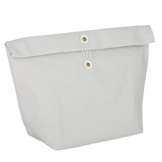 LARGE WASHED PAPER LUNCH BAG - GREY