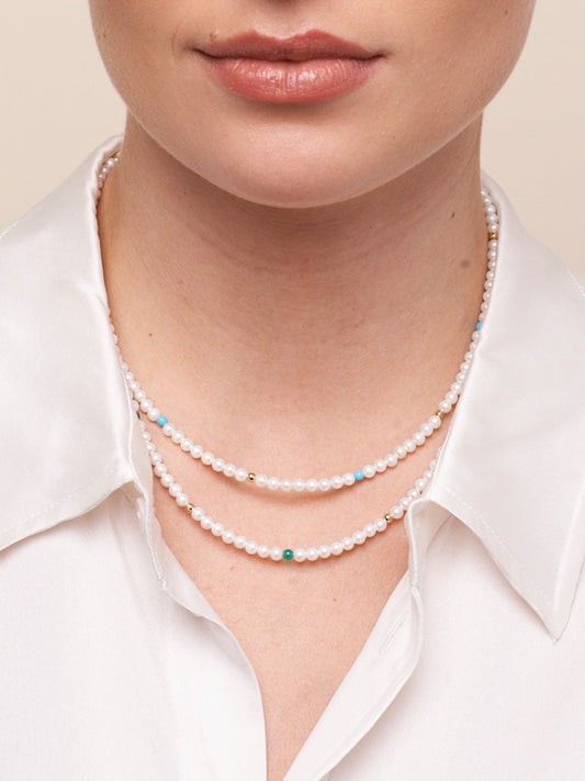 TURQUOISE & PEARL NECKLACE