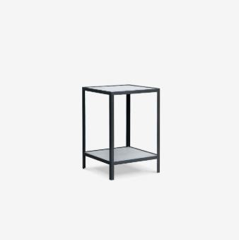 COCKTAIL SIDE TABLE - WHITE & BLACK MARBLE
